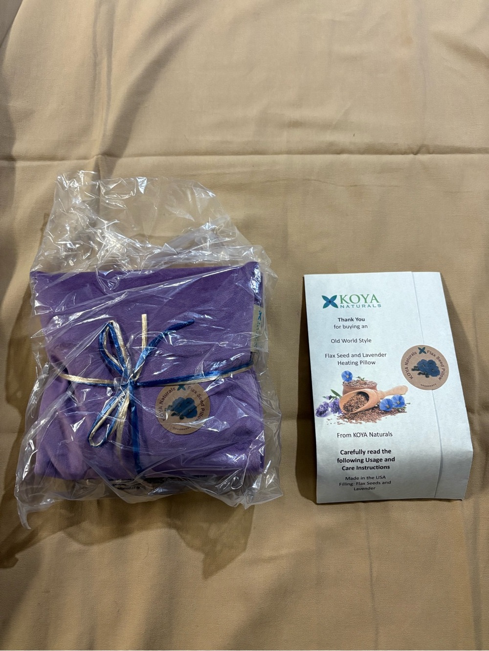 Koya naturals velvet flax seed and lavender heating pillow